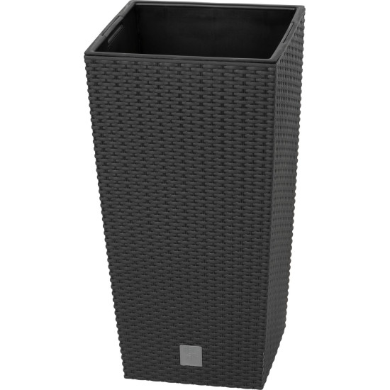 Rotan flover pot square L - 325mm W -325mm H -610mm, 21/49lit. Rato square, black