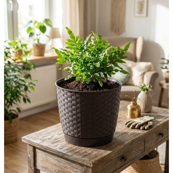 Flower pot RATOLLA Round 190, darkbrown Flower pot RATOLLA Round 190, darkbrown