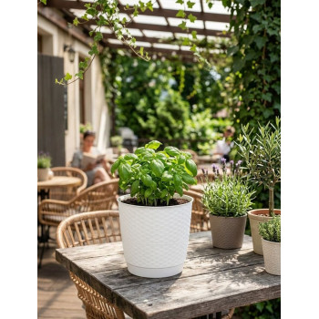 Flower pot RATOLLA Round 250, white Flower pot RATOLLA Round 250, white