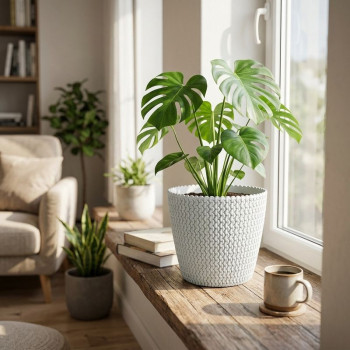 Flower pot SPLOFY 218/184 mm, 5.0 lit, white