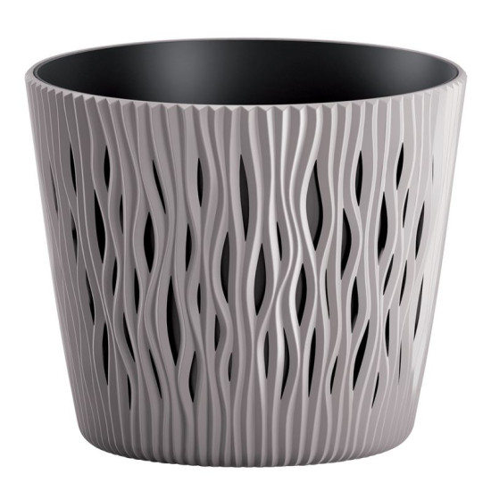 Flower pot SANDY Round 190, 158x138 mm, mocha
