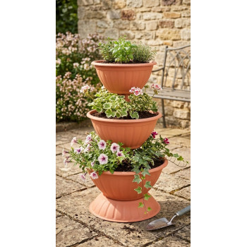 Kolmetasandiline lillepott Strend Pro PYRAMID, 79 cm, terrakota Kolmetasandiline lillepott Strend Pro PYRAMID, 79 cm, terrakota