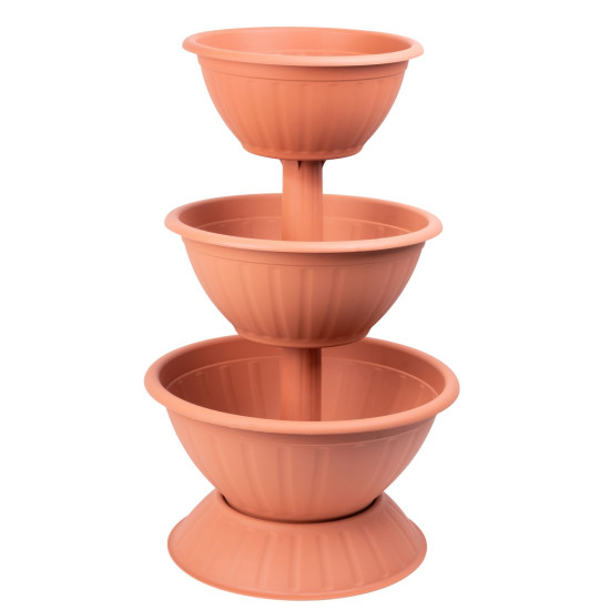Strend Pro PYRAMID planter, three-level, 82 cm, terracotta