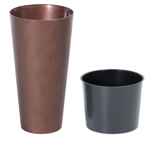Flower pot with TUBUS Slim Corten insert 400x762 mm, copper look Flower pot with TUBUS Slim Corten insert 400x762 mm, copper look