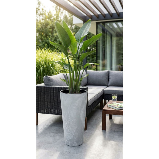 Planter with insert TUBUS Slim Beton 400x762 mm, concrete look Planter with insert TUBUS Slim Beton 400x762 mm, concrete look