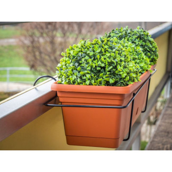 BUMETA holder, hanger, metal, for a flower pot, for a railing, 63x20 cm