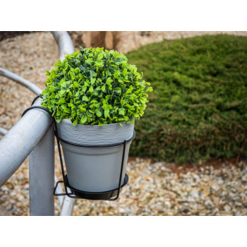 BUMETA holder, hanger, metal, for a flower pot, for a railing, 22 cm