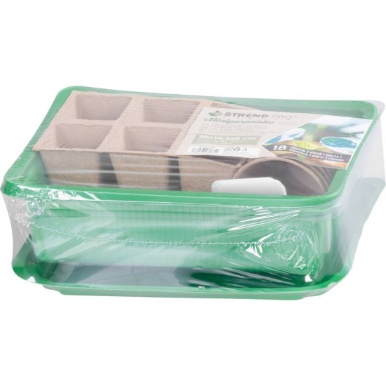 Лоток для рассады Strend Pro, набор из 18 предметов, 12 трансплантатов, 20x14,5x6 см