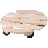 Strend Pro pedestal, 30x7 cm, under a flower pot, on wheels, sliding, stand, max. 50 kg, wood, round
