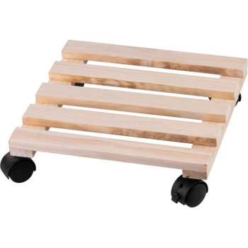 Strend Pro pedestal, 30x30x7 cm, under a flower pot, on wheels, sliding, stand, max. 50 kg, wood