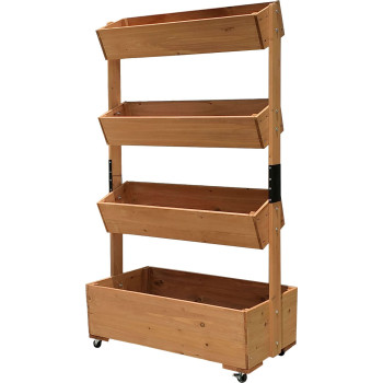 Flower pot vertical fire Pro, flower bed, 4-storey, with wheels, 85x45x147 cm