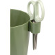 Strend Pro flower pot, with scissors, colour green, 15.5x12.5x16 cm