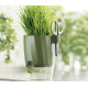 Strend Pro flower pot, with scissors, colour green, 15.5x12.5x16 cm