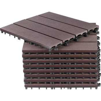 WPC puiduefektiga terrassilaudade komplekt, PP terrassilaud, 31x31x2, plastik, pruun ja hall, pall. 9tk