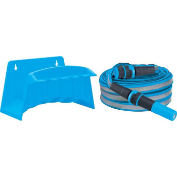 Hose AQUACRAFT® 870102, textile, flat, set with nozzle and holder, 20 m