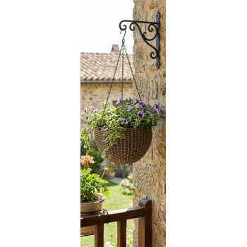 Strend Pro Modern flower pot, hanging, hanging, gold, 26x16 cm, with chain and hanger Strend Pro Modern flower pot, hanging, hanging, gold, 26x16 cm, with chain and hanger