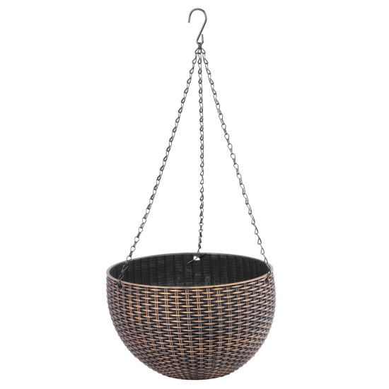 Цветочный горшок Strend Pro Modern, подвесной, золотой, 26x16см, с цепочкой и вешалкой