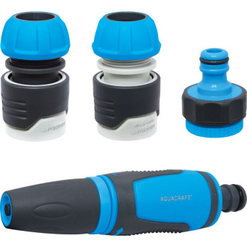 Kastmiskomplekt AQUACRAFT® 550390, SoftTouch, aed, vooliku jaoks, STOP-liitmik, adapter, otsik
