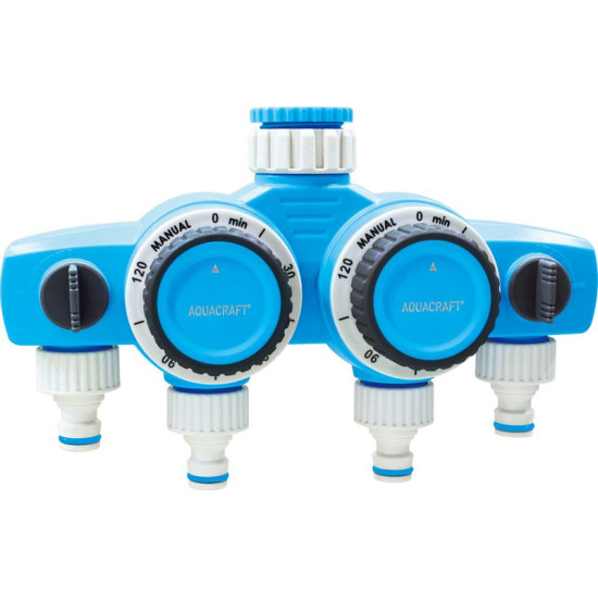 4-Way Mechanical Water Timer AQUACRAFT® 290040, max 120 min 4-Way Mechanical Water Timer AQUACRAFT® 290040, max 120 min