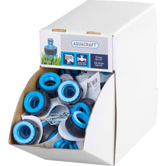 Adaptor SoftTouch 3/4"-1/2", AQUACRAFT® 552185, Display box 70 pcs, for hose