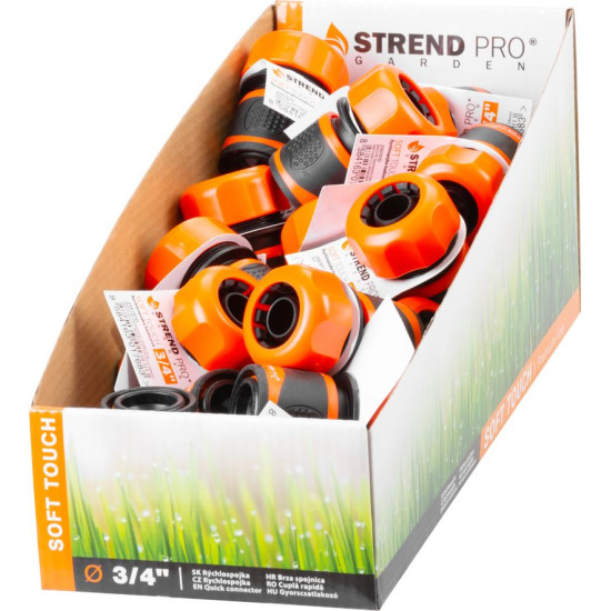 Hose connector Strend Pro C3025RDX, 3/4 ", quick connector, garden, DisplayBox, soft touch
