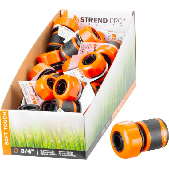 Hose connector Strend Pro C3025RDX, 3/4 ", quick connector, garden, DisplayBox, soft touch