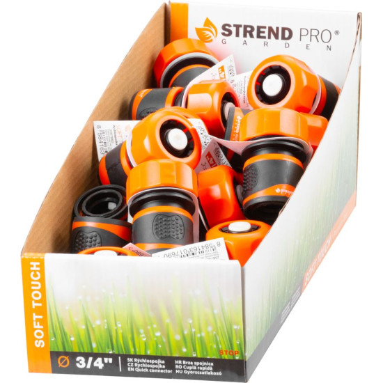 Hose connector Strend Pro C3024RDX, 3/4 ", STOP R, garden, DisplayBox, soft touch Hose connector Strend Pro C3024RDX, 3/4 ", STOP R, garden, DisplayBox, soft touch