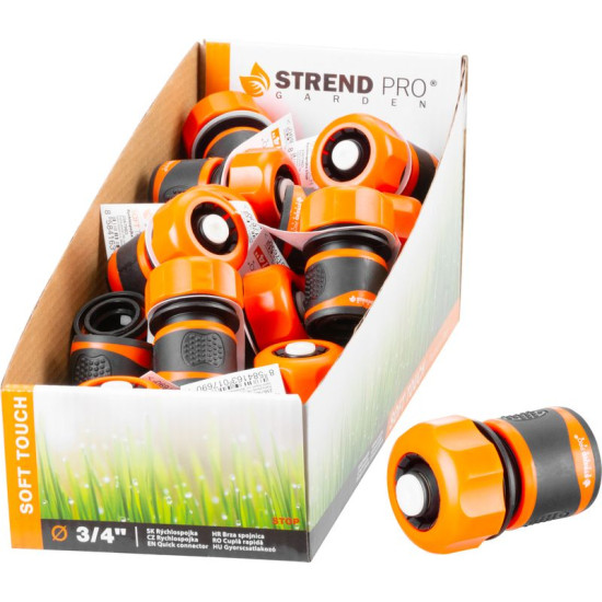 Hose connector Strend Pro C3024RDX, 3/4 ", STOP R, garden, DisplayBox, soft touch Hose connector Strend Pro C3024RDX, 3/4 ", STOP R, garden, DisplayBox, soft touch