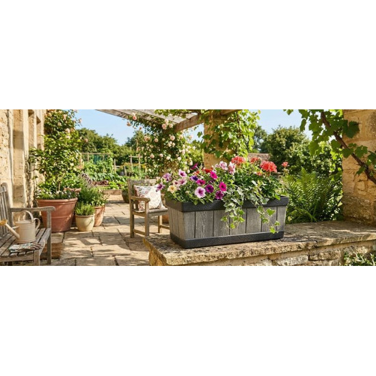 Flower pot GDA Woodeff 816, natural, 46x17x14 cm Flower pot GDA Woodeff 816, natural, 46x17x14 cm