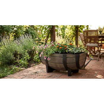 Flower pot GDA Woodeff 817, natural, 41x29x19 cm, barrel