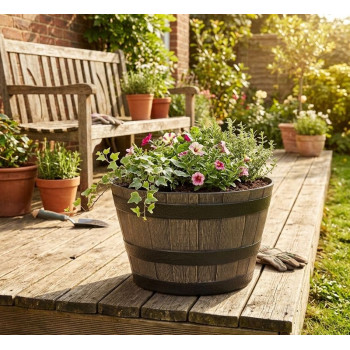 Flower pot GDA Woodeff 832, natural, 39x28 cm, box