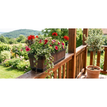 Strend Pro Woodeff lillepott, 15x47x17 cm, tiikpuu, puiduefekt