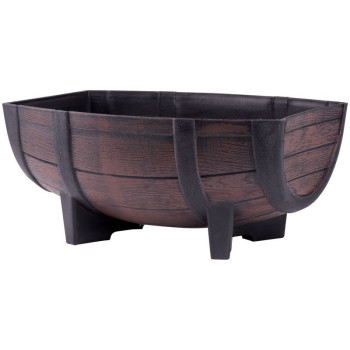Flower pot GDA Woodeff 817, teak, 41x29x19 cm, barrel
