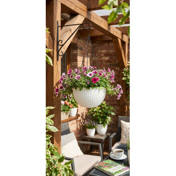 Flower pot GDA Modern 835, hanging, chain, 26x16cm, white Flower pot GDA Modern 835, hanging, chain, 26x16cm, white