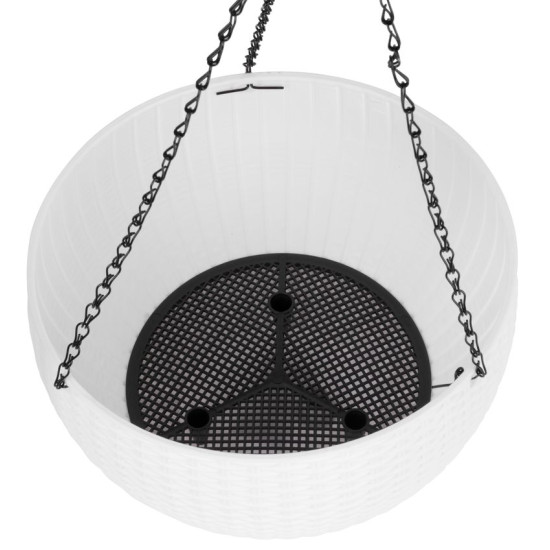 Flower pot GDA Modern 835, hanging, chain, 26x16cm, white Flower pot GDA Modern 835, hanging, chain, 26x16cm, white
