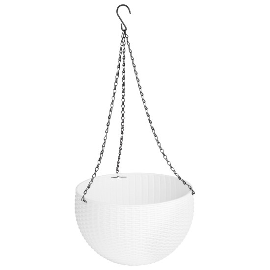 Flower pot GDA Modern 835, hanging, chain, 26x16cm, white Flower pot GDA Modern 835, hanging, chain, 26x16cm, white
