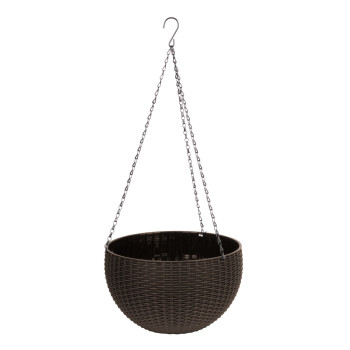 Flower pot GDA Modern 835, hanging, chain, 26x16cm, brown