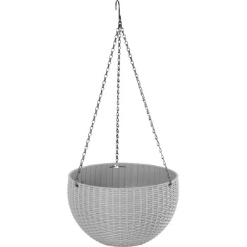 Flower pot GDA Modern 835, hanging, chain, 26x16cm, dark gray
