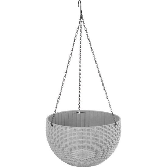 Flower pot GDA Modern 835, hanging, chain, 26x16cm, dark gray Flower pot GDA Modern 835, hanging, chain, 26x16cm, dark gray
