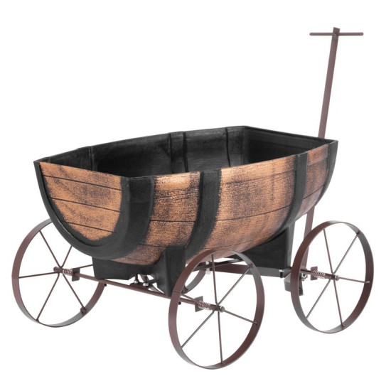 Flowerpot GDA Woodeff 817, whiskey barrel wagon, 41,5x29x19cm Flowerpot GDA Woodeff 817, whiskey barrel wagon, 41,5x29x19cm