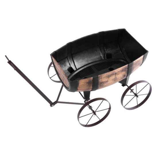 Flowerpot GDA Woodeff 817, whiskey barrel wagon, 41,5x29x19cm Flowerpot GDA Woodeff 817, whiskey barrel wagon, 41,5x29x19cm