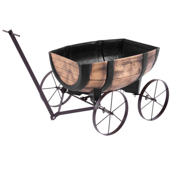 Flowerpot GDA Woodeff 817, whiskey barrel wagon, 41,5x29x19cm Flowerpot GDA Woodeff 817, whiskey barrel wagon, 41,5x29x19cm