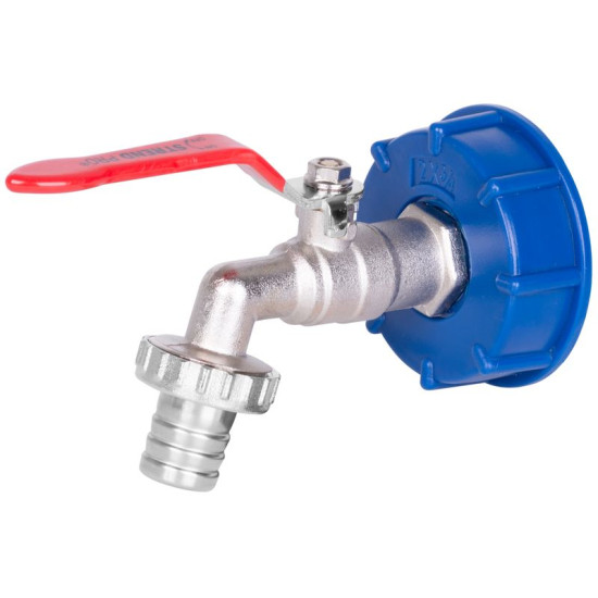 Strend Pro set, valve 3/4 "-1" + reduction plastic + drain, for IBC tank