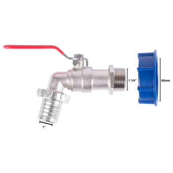 Strend Pro set, valve 1 "- 1 1/4" + reduction plastic + drain, for IBC tank