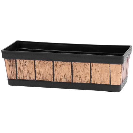 Цветочный горшок Strend Pro, Woodeff, 15x47x17 см, золото, эффект дерева Цветочный горшок Strend Pro, Woodeff, 15x47x17 см, золото, эффект дерева