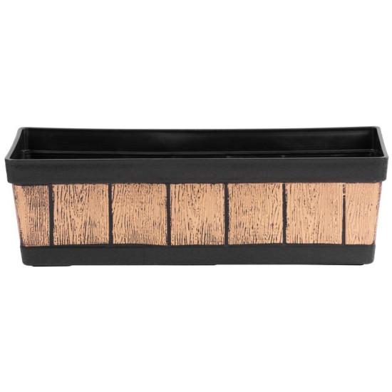 Цветочный горшок Strend Pro, Woodeff, 15x47x17 см, золото, эффект дерева Цветочный горшок Strend Pro, Woodeff, 15x47x17 см, золото, эффект дерева