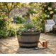 Flower pot Strend Pro, Woodeff, 52x30 cm, grey, wood effect, barrel Flower pot Strend Pro, Woodeff, 52x30 cm, grey, wood effect, barrel
