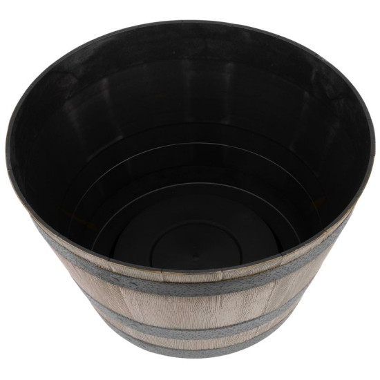 Flower pot Strend Pro, Woodeff, 52x30 cm, grey, wood effect, barrel Flower pot Strend Pro, Woodeff, 52x30 cm, grey, wood effect, barrel