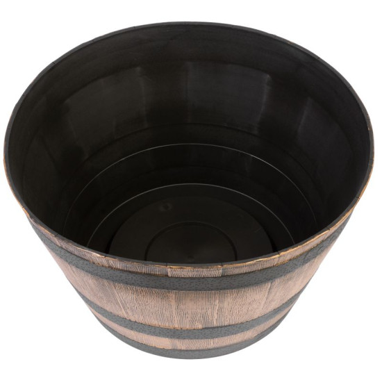 Flower pot Strend Pro, Woodeff, 52x30 cm, gold, wood effect, barrel Flower pot Strend Pro, Woodeff, 52x30 cm, gold, wood effect, barrel