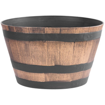 Flower pot Strend Pro, Woodeff, 52x30 cm, gold, wood effect, barrel